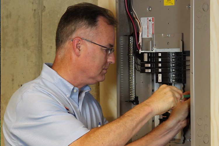 Electrician performing Service Panel Updates