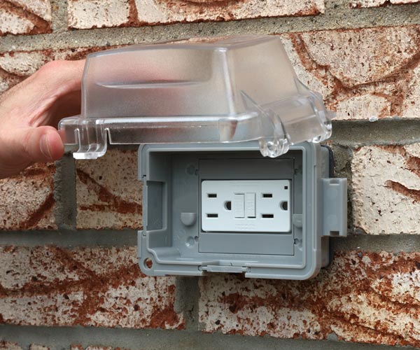 Outdoor GFCI Wall mount electric outlet