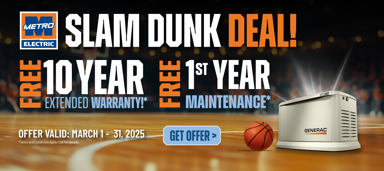 Purchase a Generac Home Standby Generator and receive a FREE 10-Year Warranty plus FREE first year maintenance