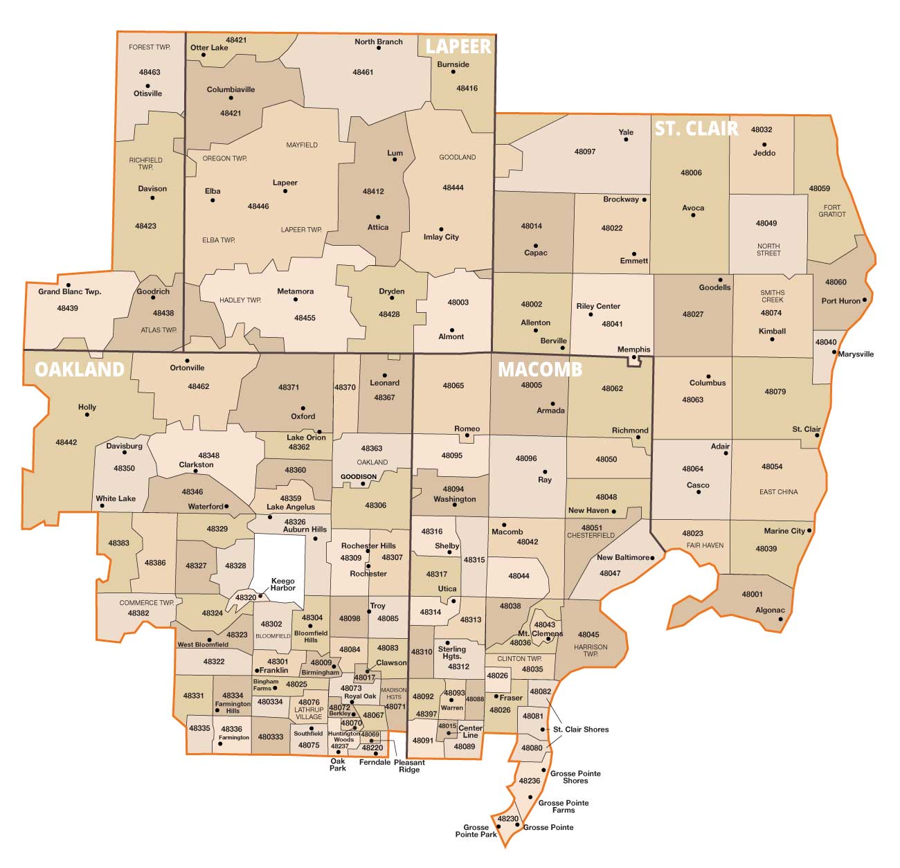 Metro Zip Code and Service Areas