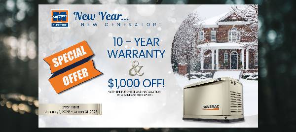 Purchase a Generac Home Standby Generator and receive a FREE 10-year extended-limited warranty, 3-Year Generator Maintenance and 1st Year of Generator Monitoring with purchase and installation.